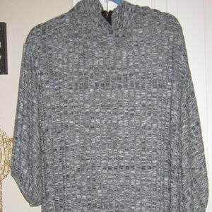 Charming Charlie Black and Grey Mock-Neck Sweater Dress Size XL